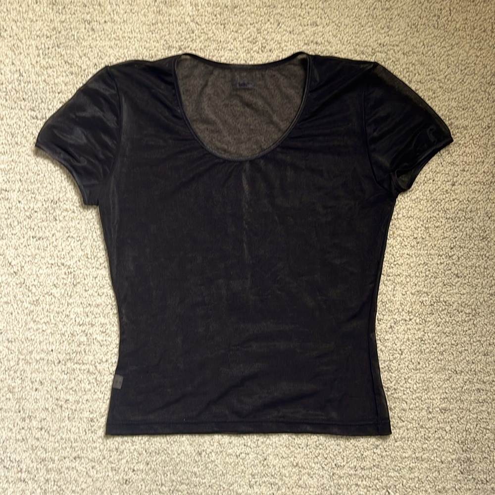 Dolce & Gabbana sheer nylon cap sleeve top XS